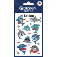   Matrica, tetoválás, 1 ív, AVERY ZWECKFORM, "Z-Desing No.56770",  cápák