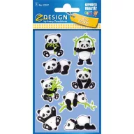   Matrica, műanyag, 1 ív, 76x120 mm, AVERY ZWECKFORM, "Z-Design No.57297", panda
