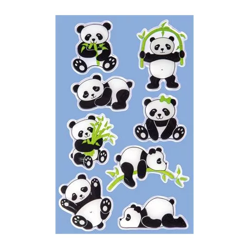 Matrica, műanyag, 1 ív, 76x120 mm, AVERY ZWECKFORM, "Z-Design No.57297", panda