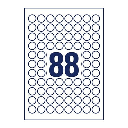 Etikett, univerzális, 20 mm, kör, AVERY ZWECKFORM, 880 etikett/csomag
