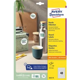   Etikett, univerzális, 30 mm, kör, AVERY ZWECKFORM, 480 etikett/csomag