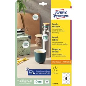  Etikett, univerzális, 80 mm, kör, AVERY ZWECKFORM, 60 etikett/csomag