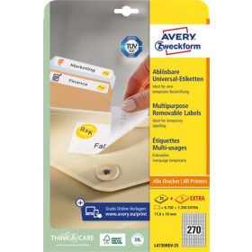   Etikett, univerzális, eltávolítható, 17,8x10 mm, AVERY ZWECKFORM, 8100 etikett/csomag