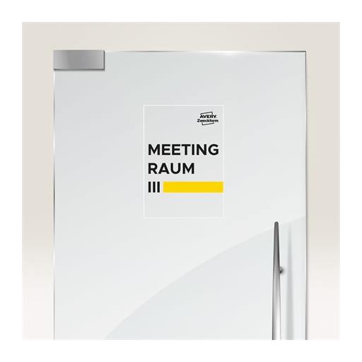 Etikett, 210x297 mm, poliészter, AVERY ZWECKFORM, átlátszó, 25 etikett/csomag