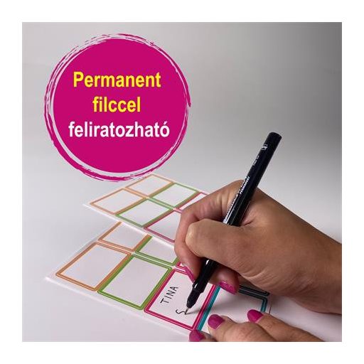 Címke, műanyag, iskolai, 46x33 mm, kézzel írható, AVERY ZWECKFORM, színes, 16 címke/csomag