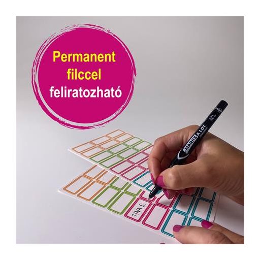 Címke, műanyag, iskolai, 31x15 mm, kézzel írható, AVERY ZWECKFORM, színes, 48 címke/csomag