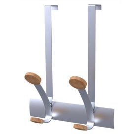   Ruhafogas, ajtóra helyezhető, fém, 2db akasztóval, ALBA, ezüst