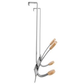   Ruhafogas, ajtóra helyezhető, fém, 2db akasztóval, ALBA, ezüst