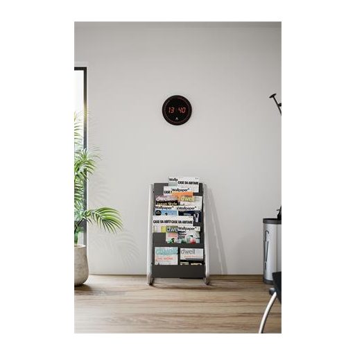 Falióra, LED kijelzős, 30 cm, ALBA "Horled", fekete