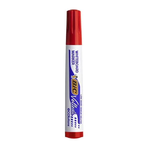Flipchart- és táblamarker, 1,4 mm, kúpos, BIC" Velleda ecolutions", piros