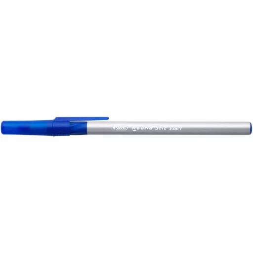Golyóstoll, 0,28 mm, kupakos, BIC "Round Stic Exact", kék