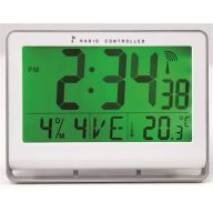   Falióra, rádióvezérlésű, LCD kijelzős, 22x20 cm, ALBA "Horlcdneo", ezüst