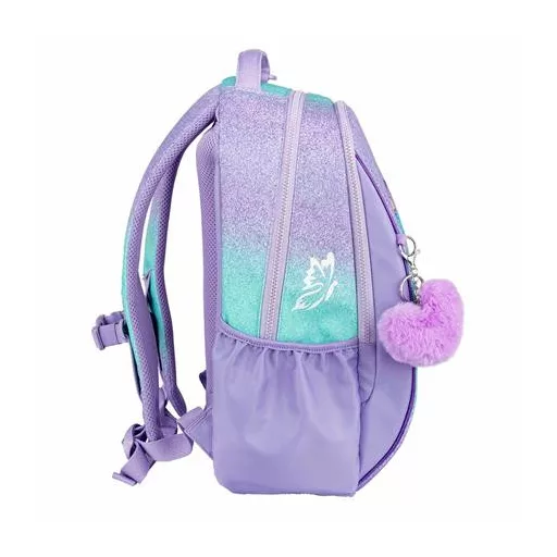 Iskolatáska, cipzáras, laptoptartóval, BELMIL "Companion Serenity", lila, pillangó