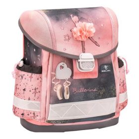   Iskolatáska, fémcsat, BELMIL "Classy Ballerina", fekete-rózsaszín, balerina