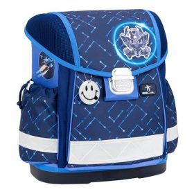   Iskolatáska, fémcsat, BELMIL "Classy Navy Blue Tech", robot