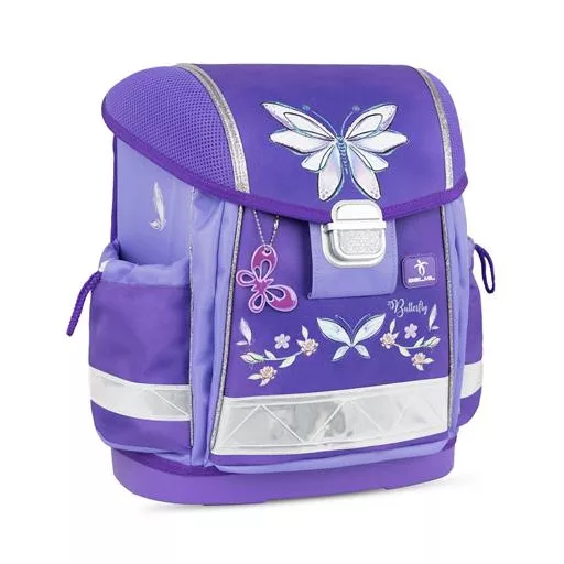 Iskolatáska, fémcsat, BELMIL "Classy Starlight Butterfly", csillagfény szárnyak