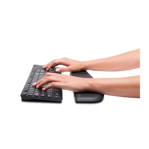 Csuklótámasz billentyűzethez, géltöltésű, alacsony profil, KENSINGTON "ErgoSoft™", fekete