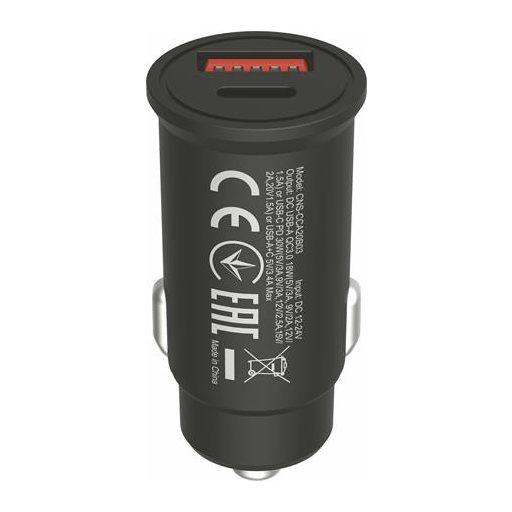 Autós töltő, USB-C/USB-A, QC 3.0 18W, PD 30W, CANYON "C-20B03"