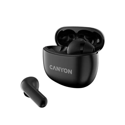 Fülhallgató, TWS vezeték nélküli, Bluetooth 5.3, CANYON "TWS-5", fekete