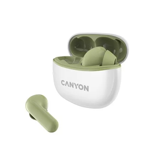Fülhallgató, TWS vezeték nélküli, Bluetooth 5.3, CANYON "TWS-5", zöld