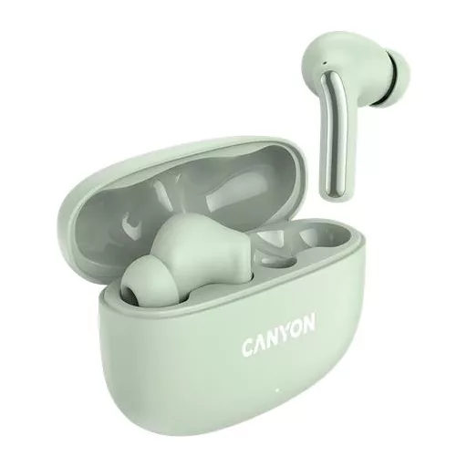 Fülhallgató, TWS vezeték nélküli, Bluetooth 5.4, CANYON "OnGo 9", zsálya