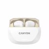 Fülhallgató, TWS vezeték nélküli, Bluetooth 5.4, CANYON "Hexagon 7", fehér-bézs
