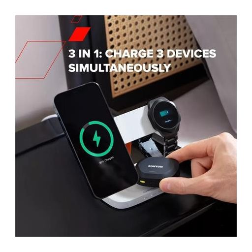 Töltőállomás, 3-az-1-ben, CANYON "Hexagon 310", szürke-kék