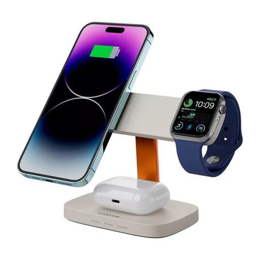 Töltőállomás, 3-az-1-ben, CANYON "Hexagon 310", szürke-narancs