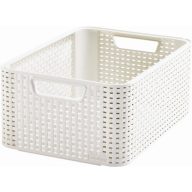   Rattan hatású kosár, 18l, törtfehér, CURVER "Style M"