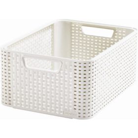   Rattan hatású kosár, 18l, törtfehér, CURVER "Style M"