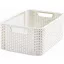 Rattan hatású kosár, 18l, törtfehér, CURVER "Style M"