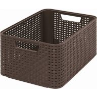   Rattan hatású kosár, 18l, sötétbarna, CURVER "Style M"