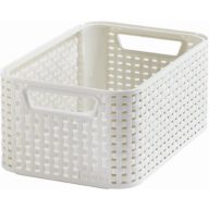   Rattan hatású kosár, 6l, törtfehér, CURVER "Style S"