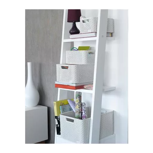 Rattan hatású kosár, 6l, törtfehér, CURVER "Style S"