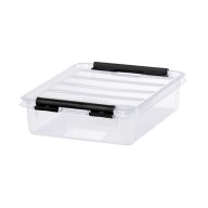   Műanyag tárolódoboz, 1 liter, fekete fogantyúkkal, SMARTSTORE "Classic 1", átlátszó