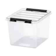   Műanyag tárolódoboz, 3 liter, fekete fogantyúkkal, SMARTSTORE "Classic 3", átlátszó