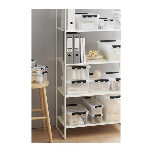 Műanyag tárolódoboz, 3,5 liter, fekete fogantyúkkal, SMARTSTORE "Classic 4", átlátszó