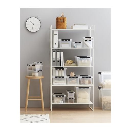 Műanyag tárolódoboz, 3,5 liter, fekete fogantyúkkal, SMARTSTORE "Classic 4", átlátszó