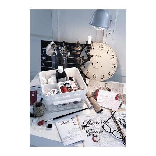 Műanyag tárolódoboz, 8 liter, fekete fogantyúkkal, SMARTSTORE "Classic 12", átlátszó