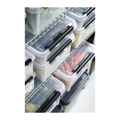 Műanyag tárolódoboz, 32 liter, fekete fogantyúkkal, SMARTSTORE "Classic 31", átlátszó