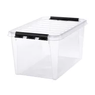   Műanyag tárolódoboz, 47 liter, fekete fogantyúkkal, SMARTSTORE "Classic 45", átlátszó