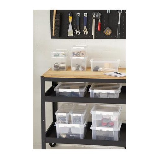 Kivehető rendező- és tárolóelem Classic 15 dobozhoz, 2 rekeszes, fogantyúval, SMARTSTORE, átlátszó