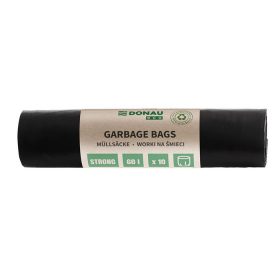   Szemeteszsák, extra erős, 60 l, 10 db, 30 µ, DONAU "Eco", fekete