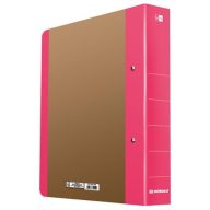   Gyűrűs könyv, 2 gyűrű, D alakú, 50 mm, A4, karton, DONAU "Life", neon rózsaszín