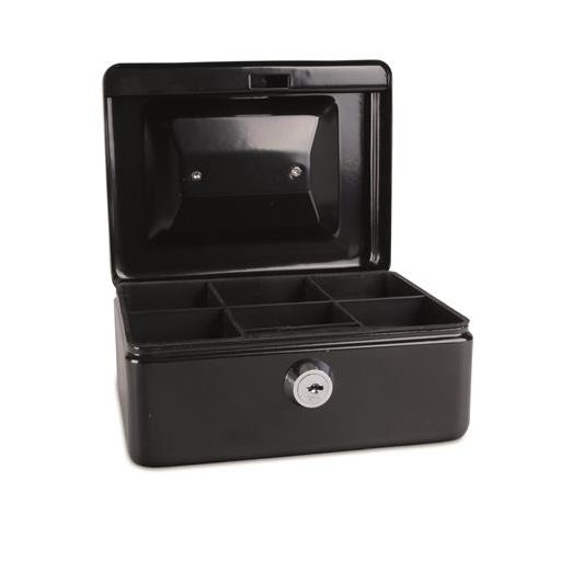 Pénzkazetta, 15,2x11,5x8 cm, DONAU, fekete