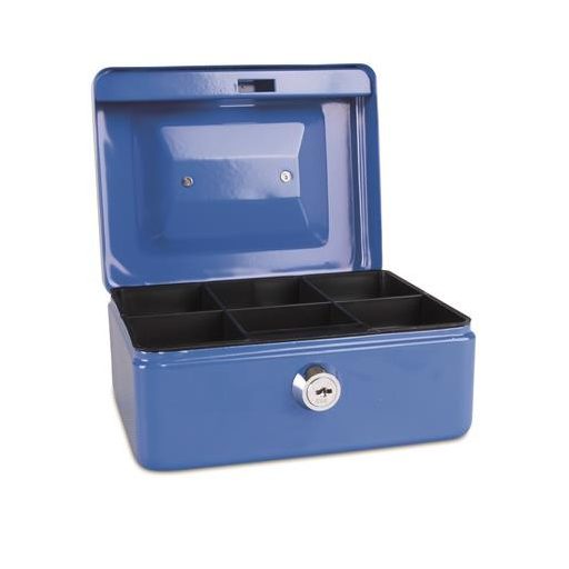 Pénzkazetta, 15,2x11,5x8 cm, DONAU, kék