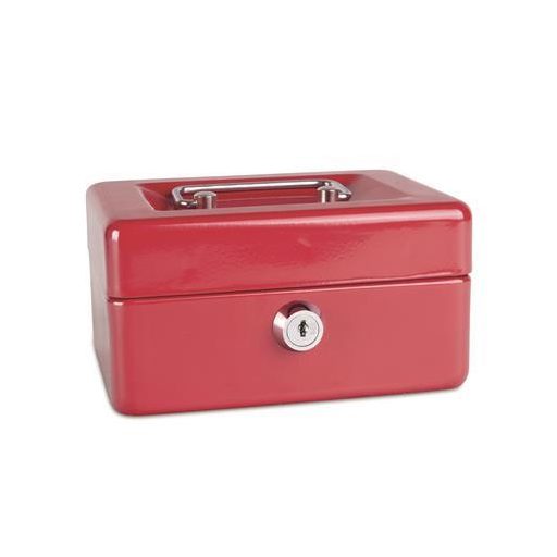 Pénzkazetta, 15,2x11,5x8 cm, DONAU, piros