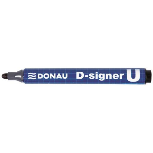 Alkoholos marker, 2-4 mm, kúpos, DONAU "D-signer U", fekete
