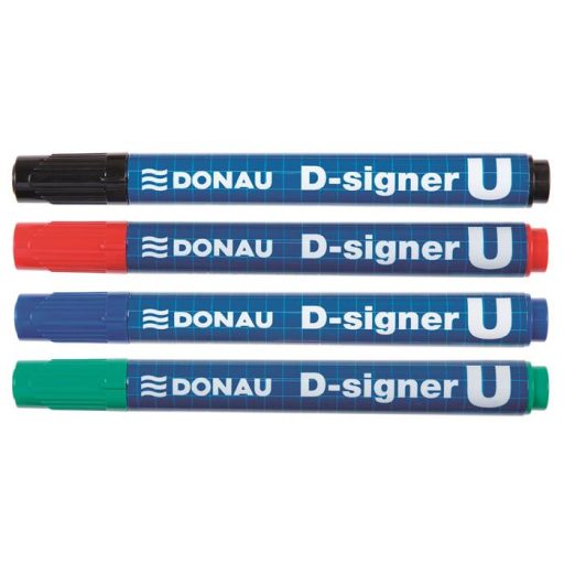 Alkoholos marker, 2-4 mm, kúpos, DONAU "D-signer U", zöld