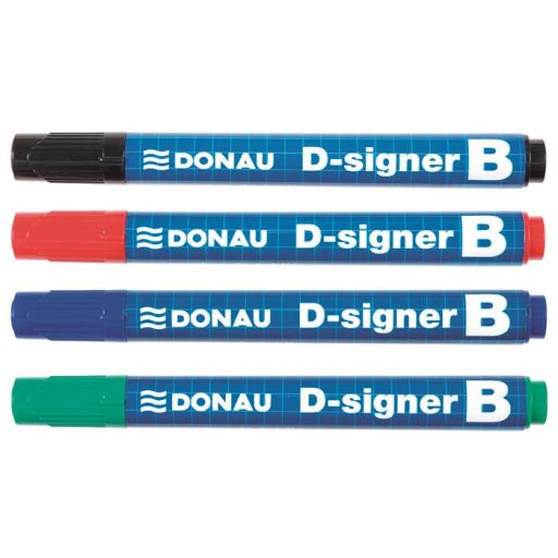 Táblamarker, 2-4 mm, kúpos, DONAU "D-signer B", piros